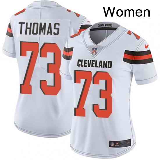 Womens Nike Cleveland Browns 73 Joe Thomas White Vapor Untouchable Limited Player NFL Jersey
